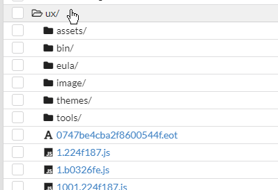 Screenshot of the an expanded folder in the files view