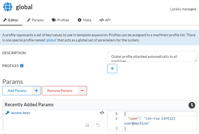 Screenshot of the global profile inspector within the profile view