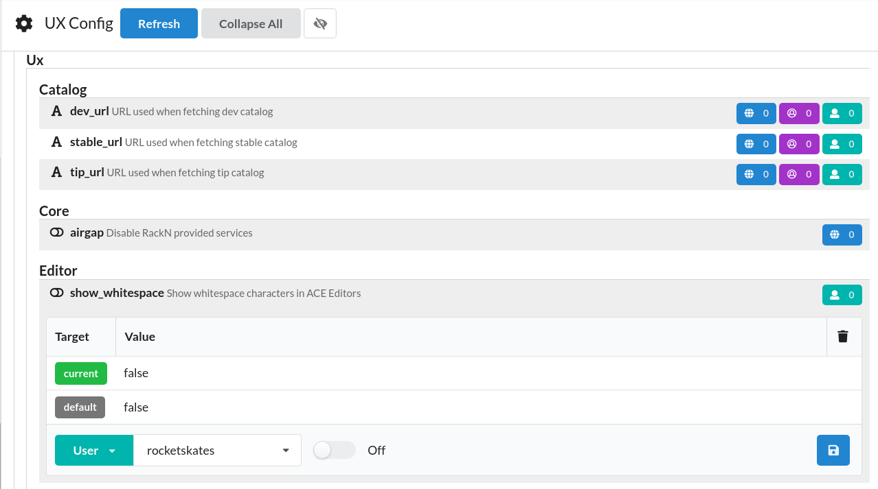 UX Config List